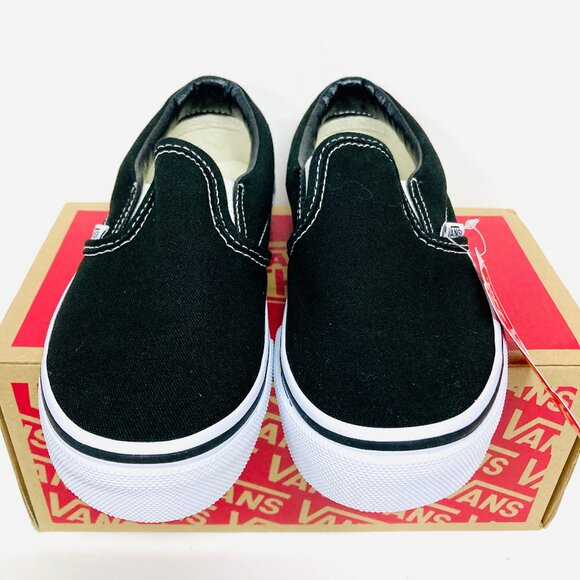 Kids Van's Shoes Authentic Classic Slip On Black Size 13 - Picture 5 of 10
